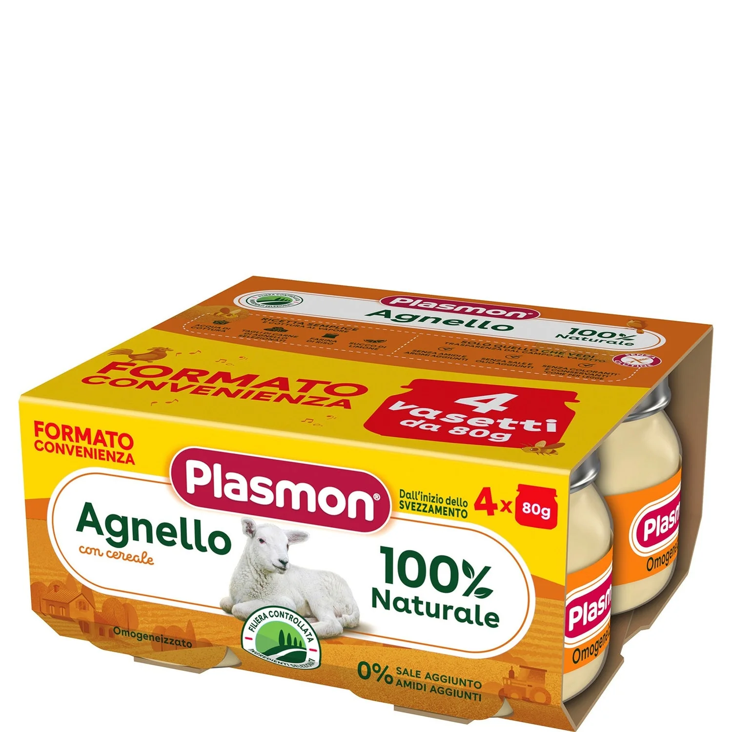 Plasmon - Omogeneizzato Carne Agnello: Confezione 4x80 gr - immagine 2