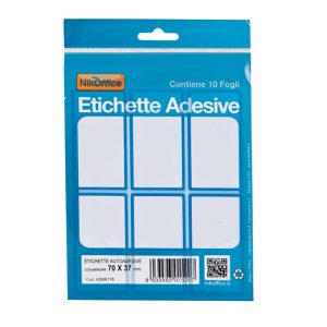 ETICHETTE BIANCHE BS.10ff 70×37 C/BORDO