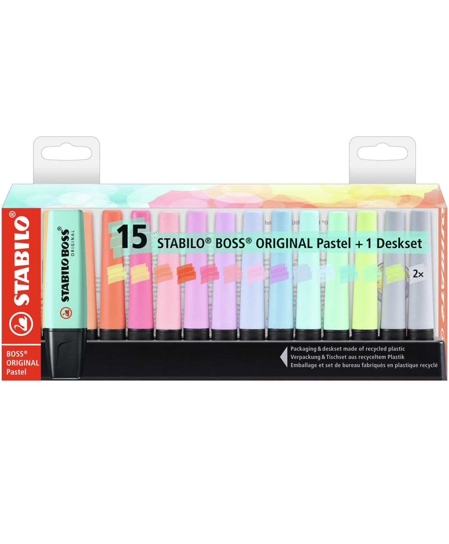 STABILO BOSS ORIGINAL Pastel Desk-Set – 15 Evidenziatori - immagine 2