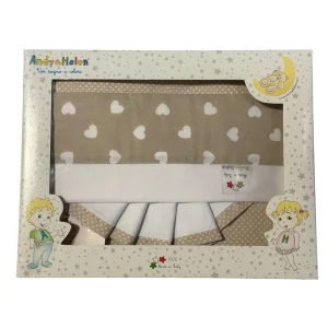 Venturi - Lenzuolo Letto Stampa Cuori Beige