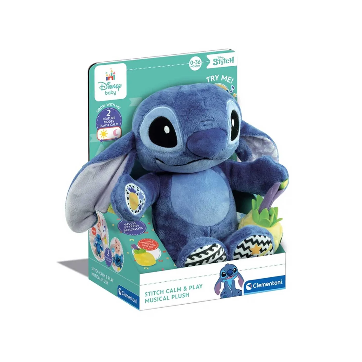 Clementoni - Baby Walt Disney Stitch Musical Plush - immagine 2