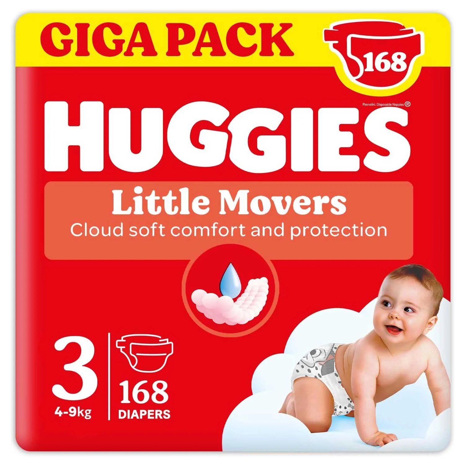 Huggies - Pannolini Little Movers Gigapack Taglia 3 168 Pezzi - immagine 2