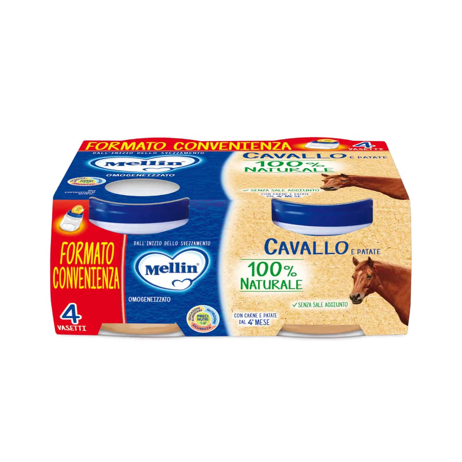 Mellin - Omogeneizzato Cavallo: Confezione 4x80 gr - immagine 2