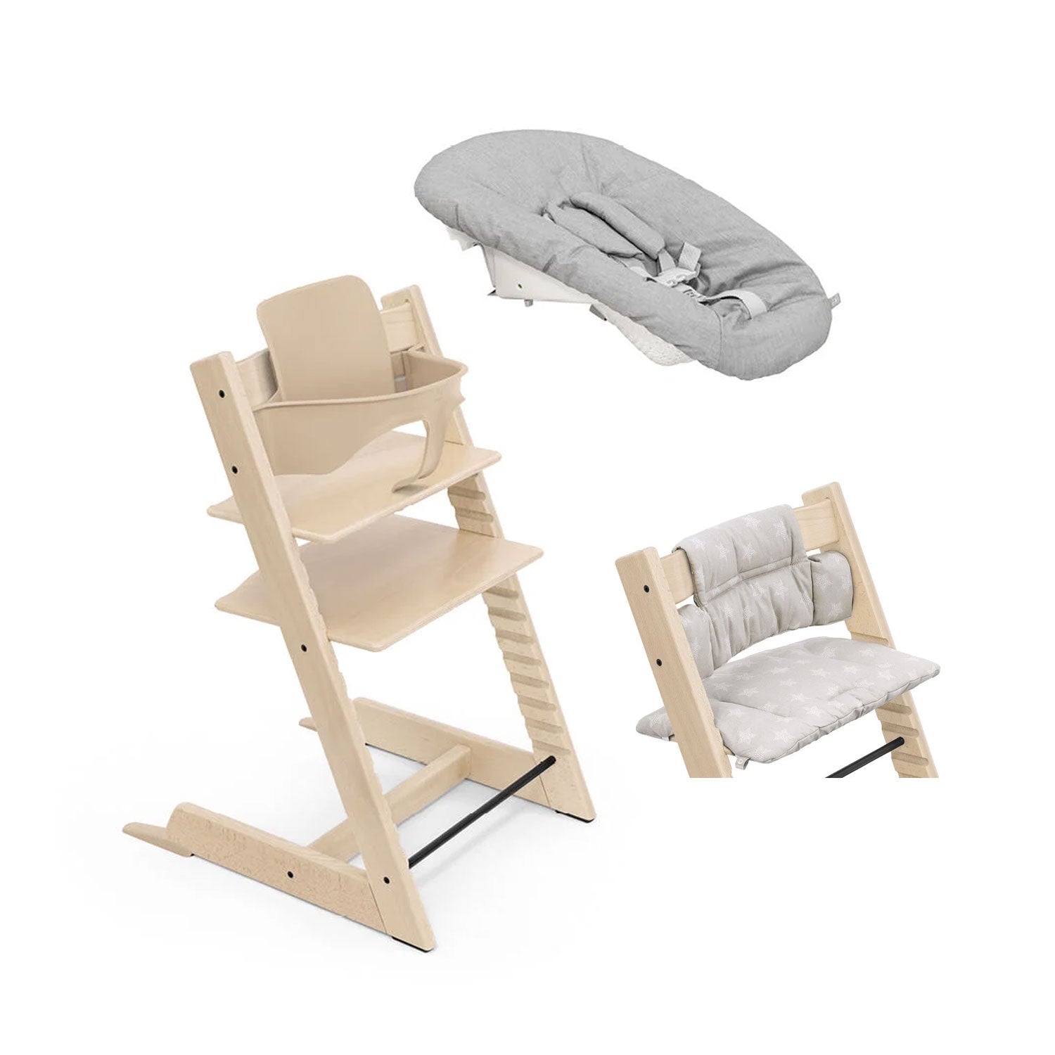 Stokke - Sedia Tripp Trapp + Baby Set + Newborn Set + Cuscino - immagine 2